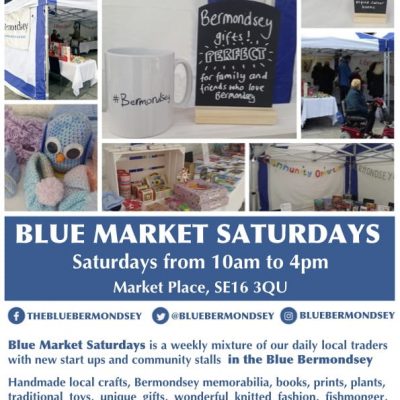 Blue Market Saturdays Poster-min