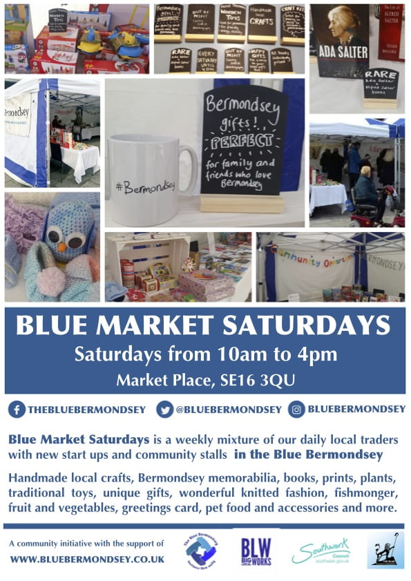 Blue Market Saturdays Poster-min