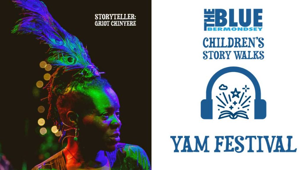 Blue Bermondsey Children's story Walks: storyteller Griot Chinyere, Yam Festival