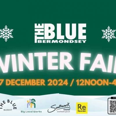 blue bermondsey winter fair 2024 event banner
